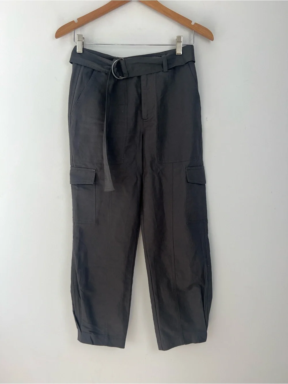 Quince XS Cotton Linen Cotton Twill‎ Cargo Pants In Charcoal
